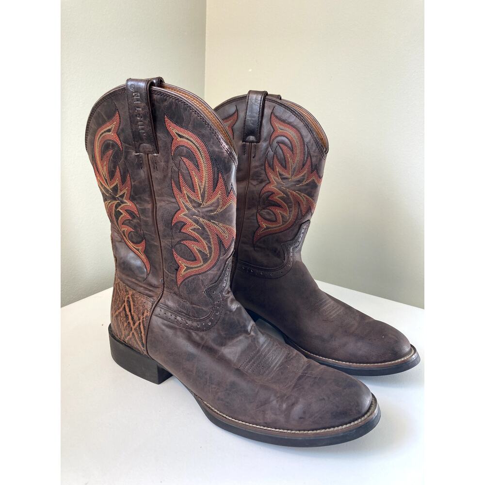 Justin square toe cowboy work boots